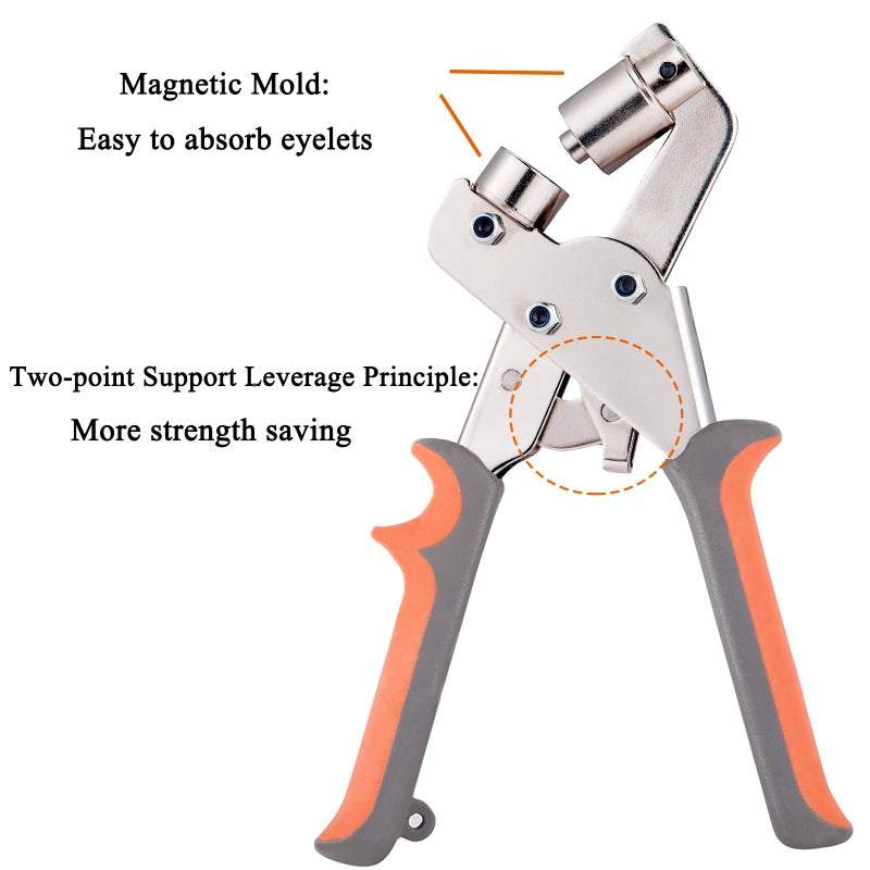 BIZOEPRO Grommet Tool Kit 3/8 Inch Eyelet Press Pliers 10mm Manual Handheld with 500pcs Silver Grommets - Image 4